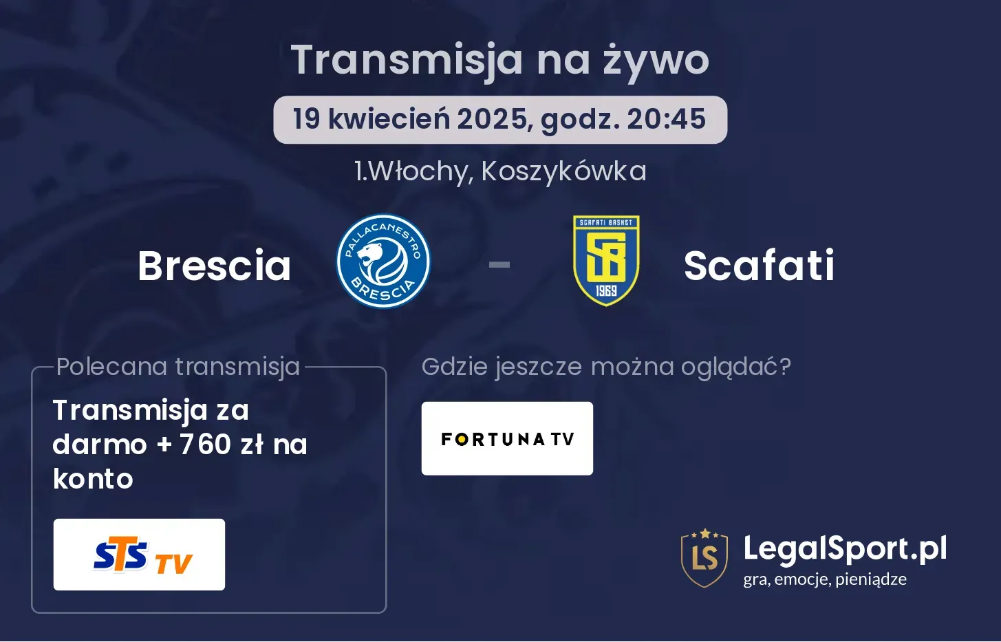 Brescia - Scafati gdzie oglądać?