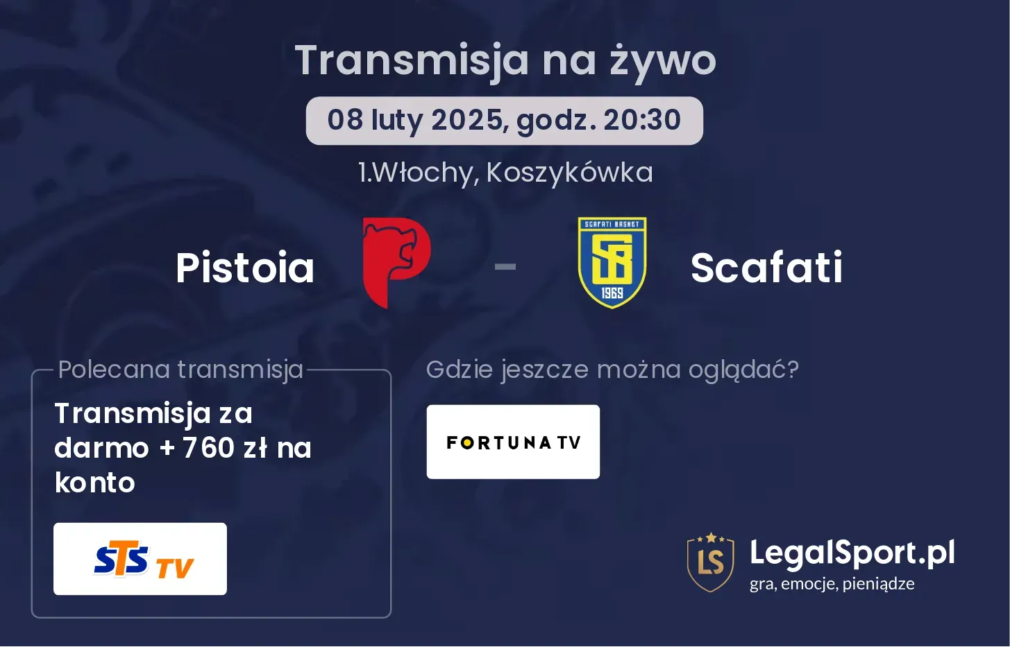 Pistoia - Scafati gdzie oglądać transmisję?