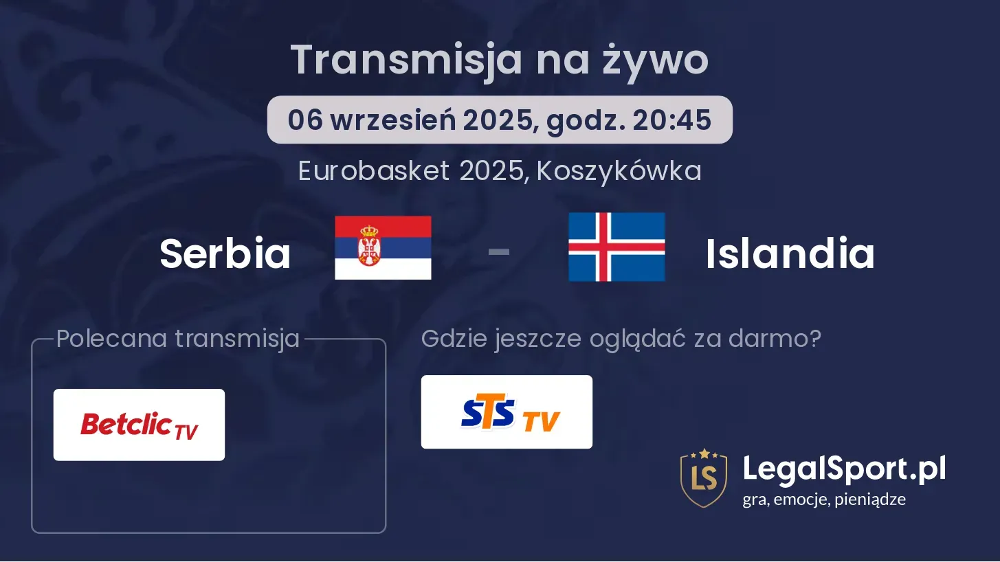 Serbia - Islandia transmisja na żywo