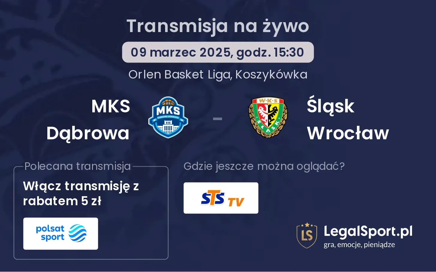 MKS Dąbrowa - Śląsk Wrocław gdzie oglądać?