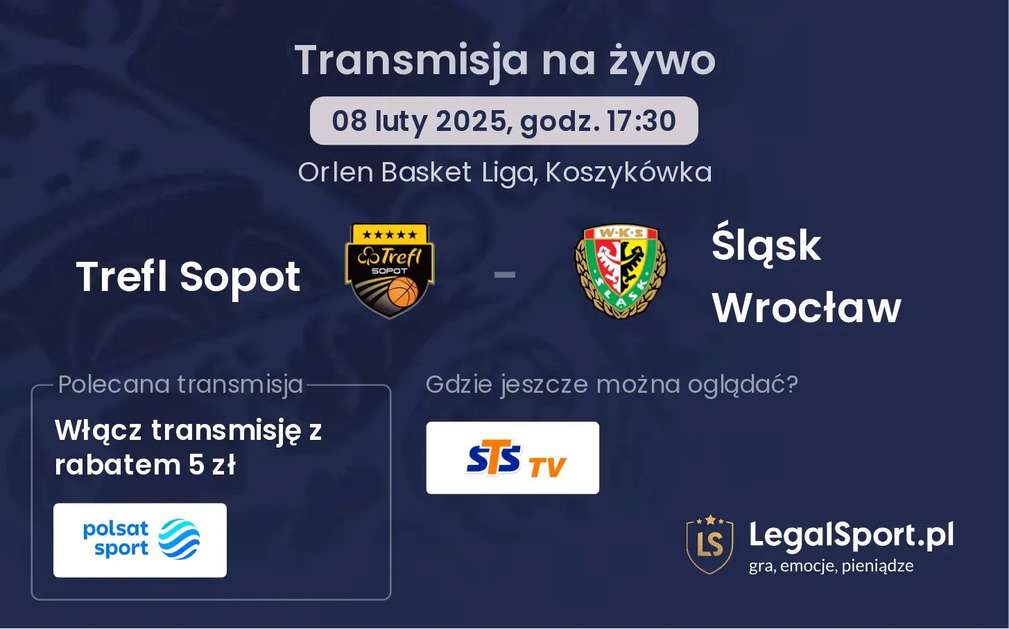 Trefl Sopot - Śląsk Wrocław gdzie oglądać?