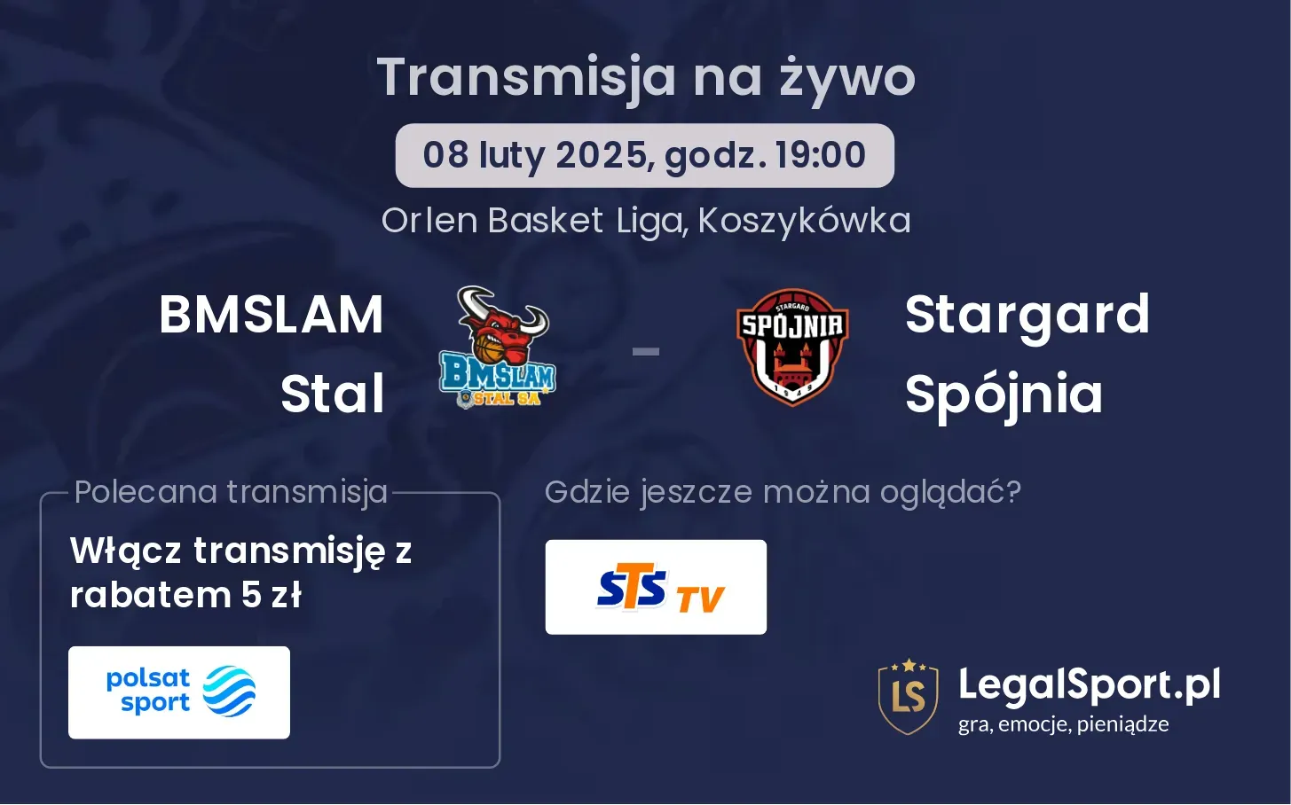 BMSLAM Stal - Stargard Spójnia gdzie oglądać?