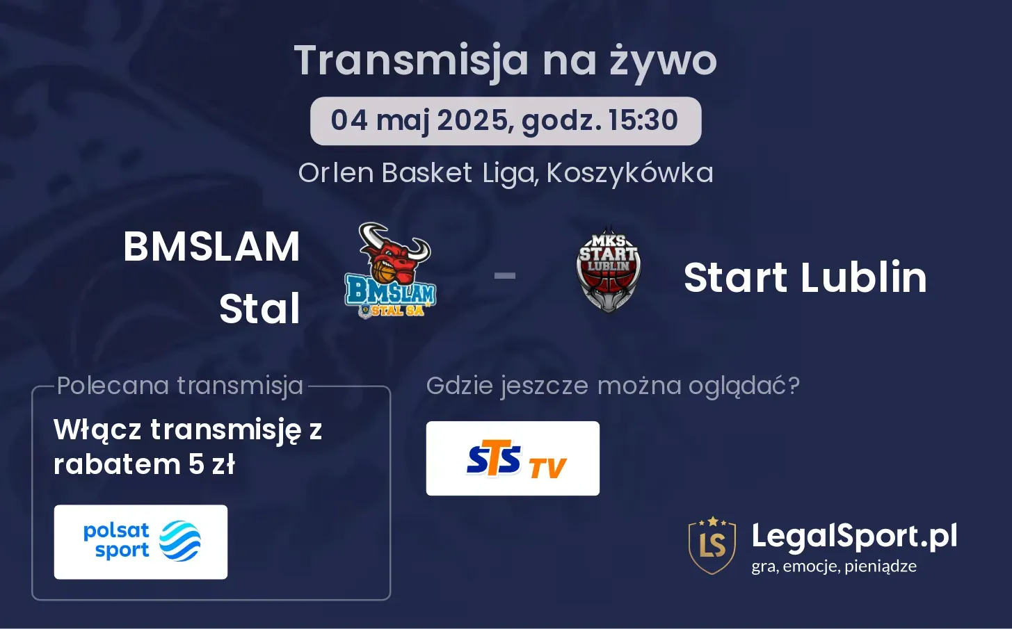 BMSLAM Stal - Start Lublin gdzie oglądać?