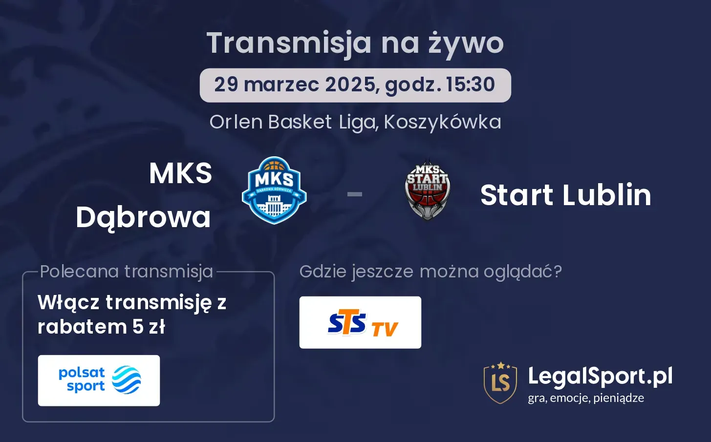 MKS Dąbrowa - Start Lublin gdzie oglądać?