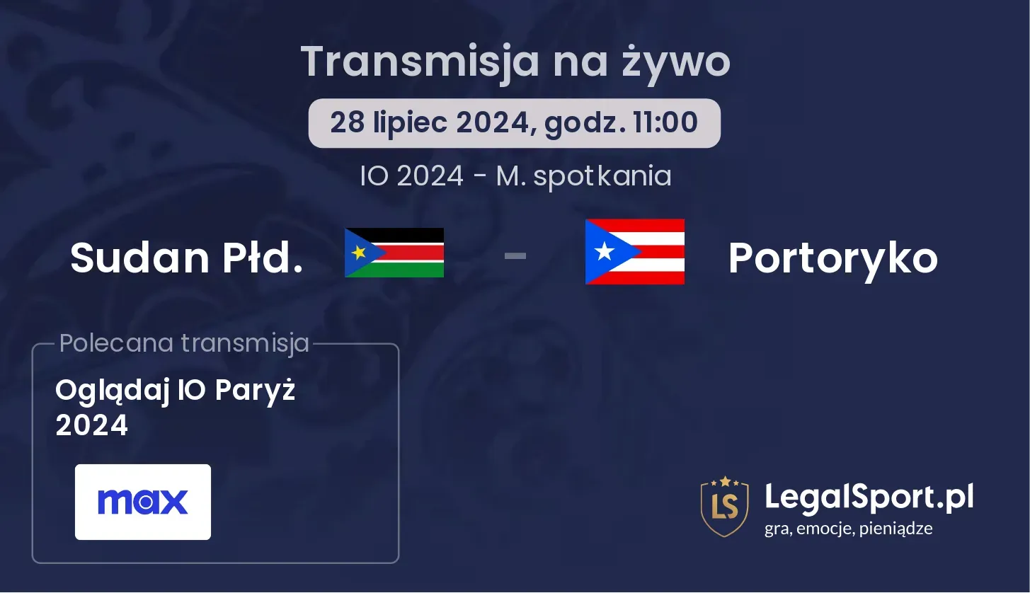 Sudan Płd. - Portoryko gdzie oglądać? Transmisja online za darmo (28.07, godz. 11:00)