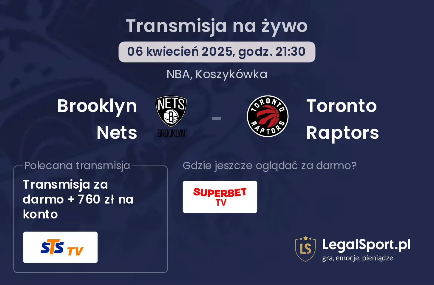 Brooklyn Nets - Toronto Raptors gdzie oglądać?