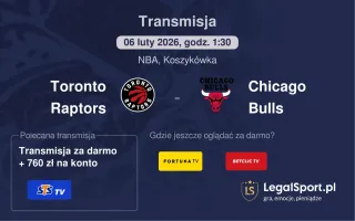Toronto Raptors - Chicago Bulls gdzie oglądać (06.02.2026)