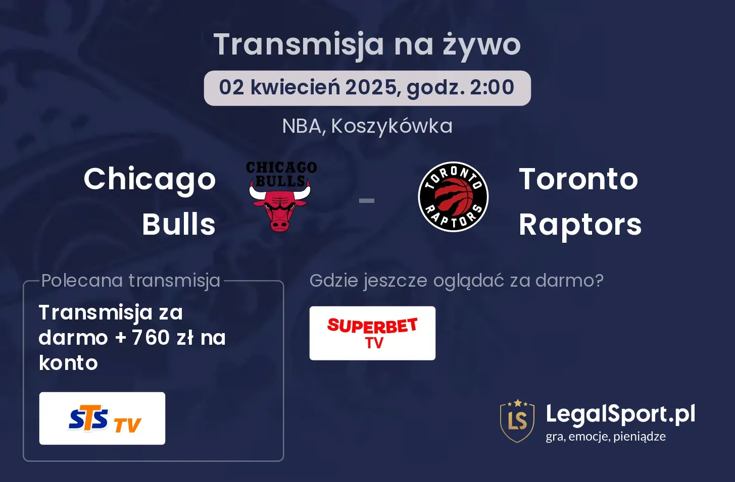 Chicago Bulls - Toronto Raptors gdzie oglądać?