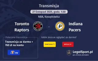 Toronto Raptors - Indiana Pacers gdzie oglądać? (27.11)