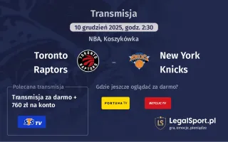 Toronto Raptors - New York Knicks gdzie oglądać? (10.12)