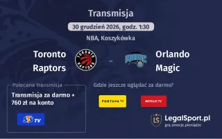 Toronto Raptors - Orlando Magic gdzie oglądać? (30.12)