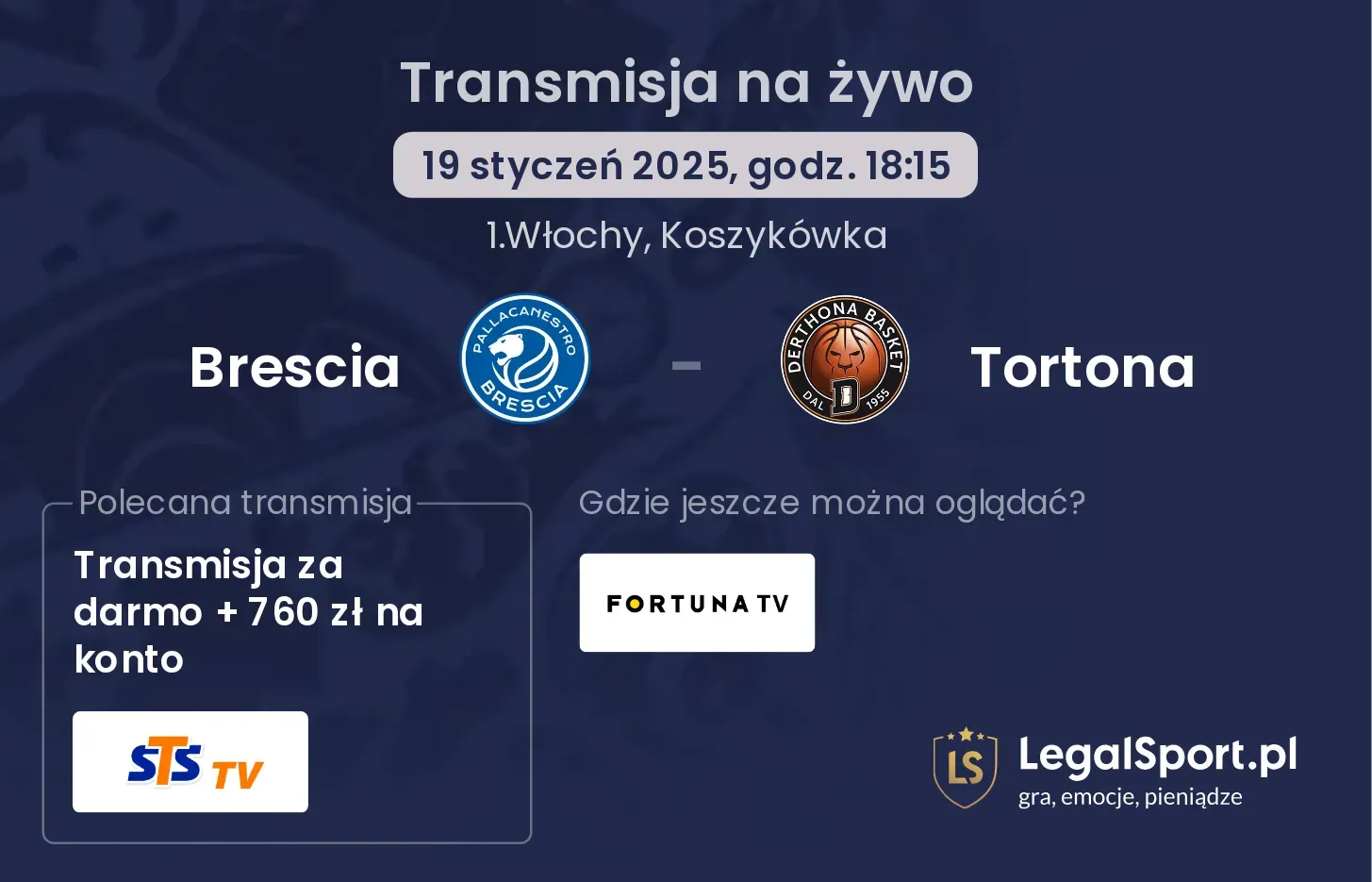 Brescia - Tortona gdzie oglądać?