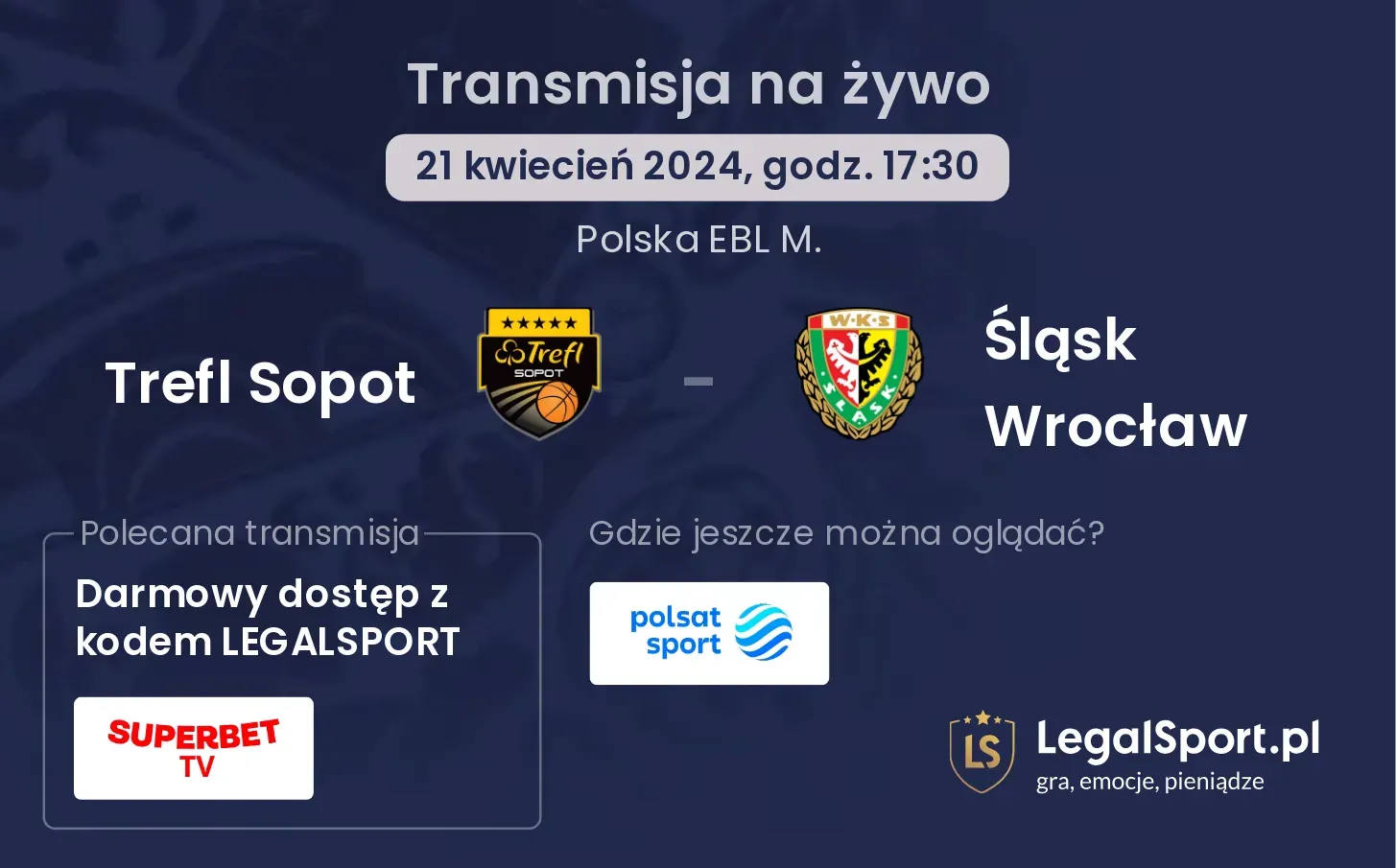 Trefl Sopot - Śląsk Wrocław transmisja na żywo