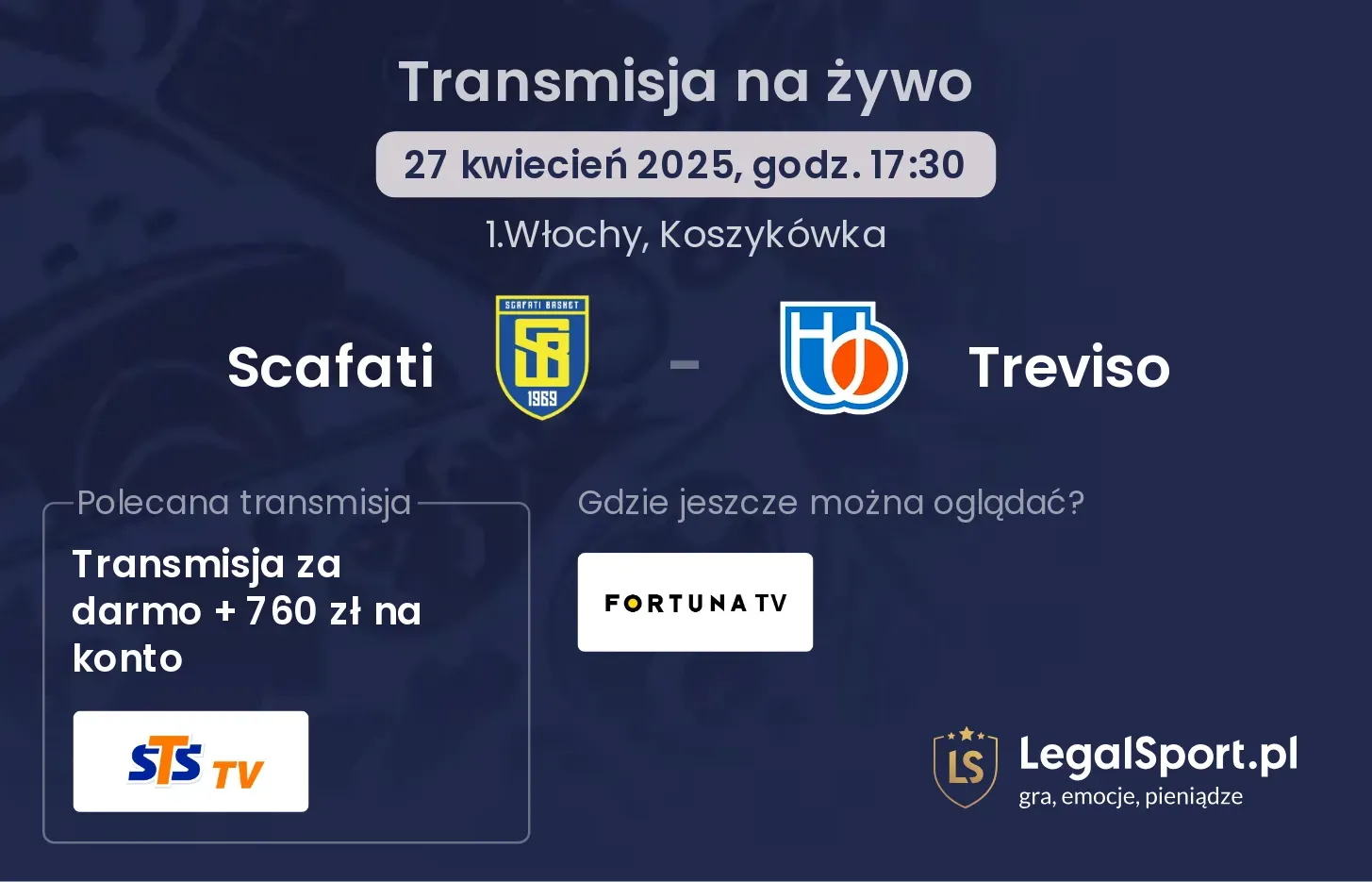 Scafati - Treviso gdzie oglądać?