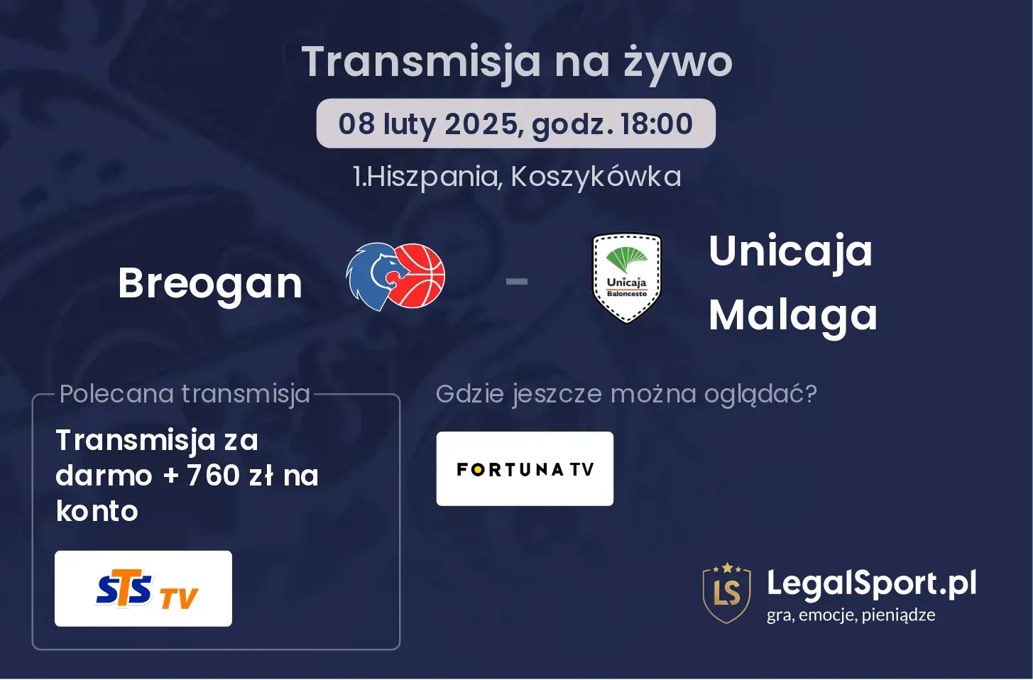 Breogan - Unicaja Malaga gdzie oglądać?