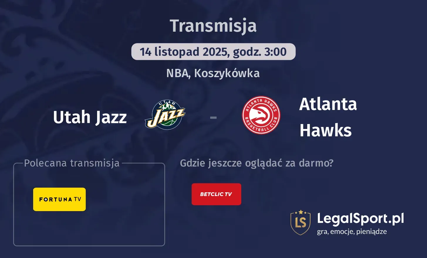Utah Jazz - Atlanta Hawks Transmisje
