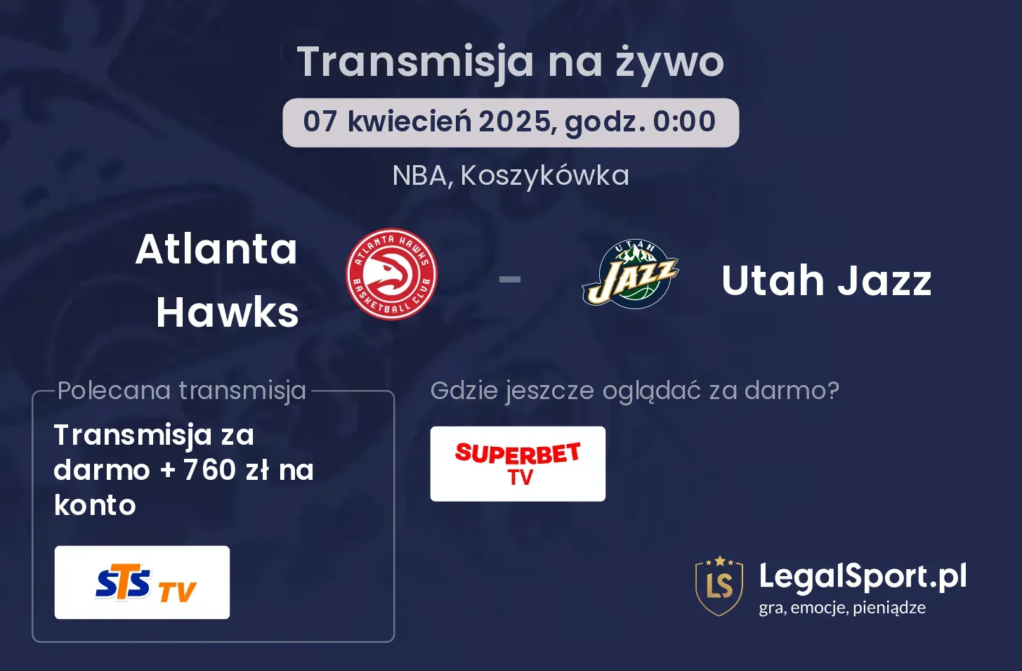 Atlanta Hawks - Utah Jazz gdzie oglądać?