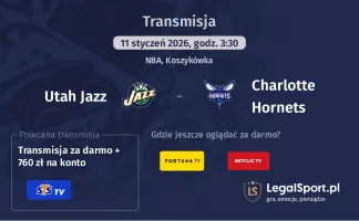 Utah Jazz - Charlotte Hornets gdzie oglądać (11.01.2026)