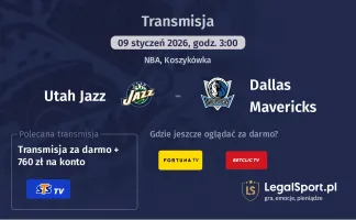 Utah Jazz - Dallas Mavericks gdzie oglądać (09.01.2026)