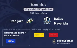 Utah Jazz - Dallas Mavericks gdzie oglądać (16.12.2025)