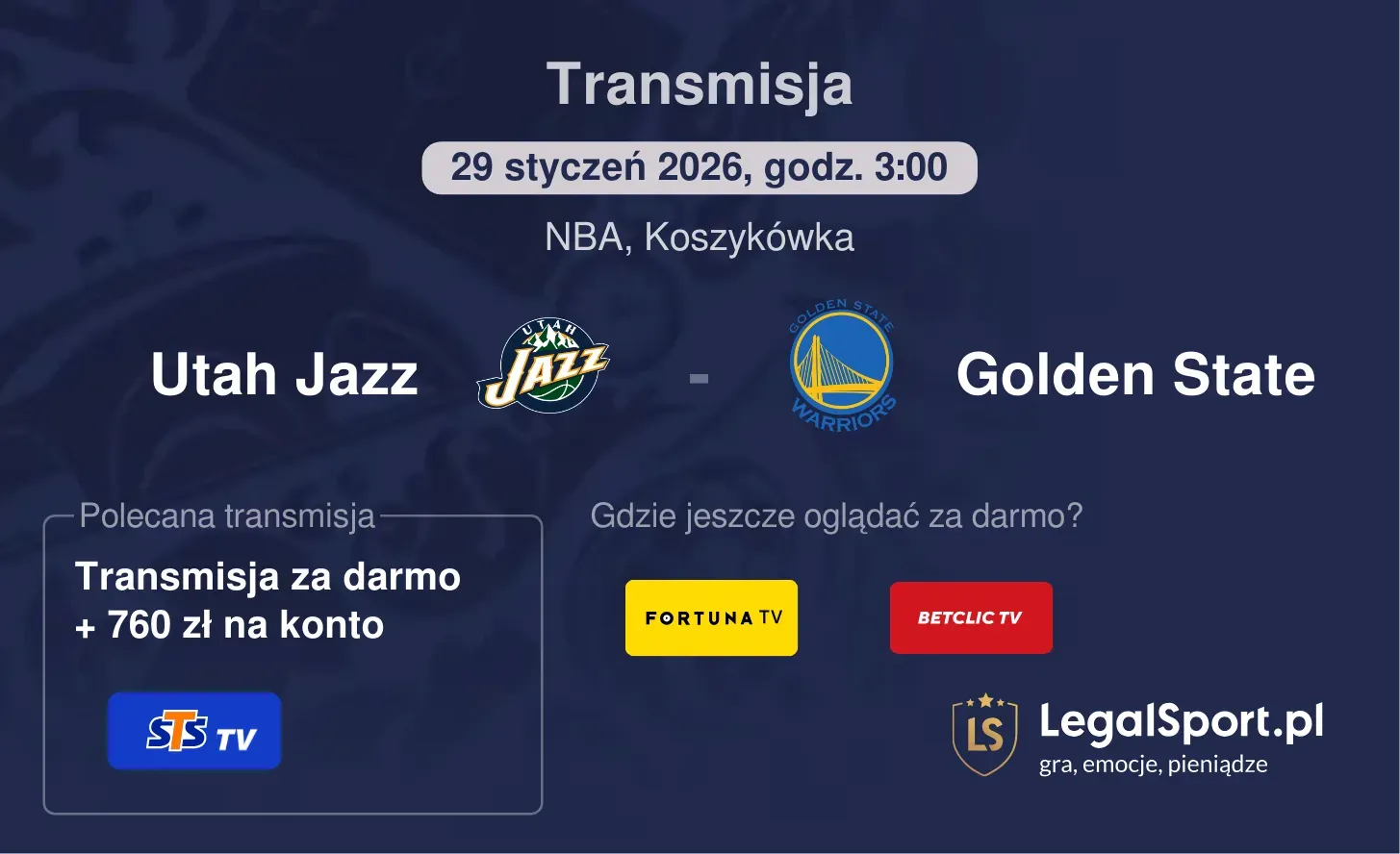 Utah Jazz - Golden State Transmisje