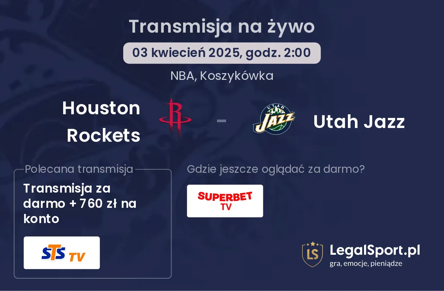 Houston Rockets - Utah Jazz gdzie oglądać?