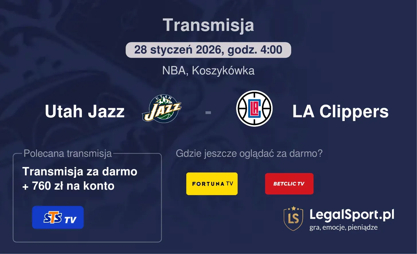 Utah Jazz - LA Clippers Transmisje