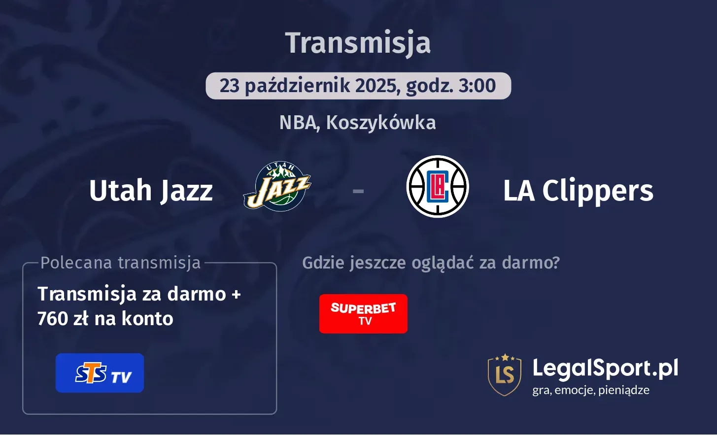 Utah Jazz - LA Clippers Transmisje