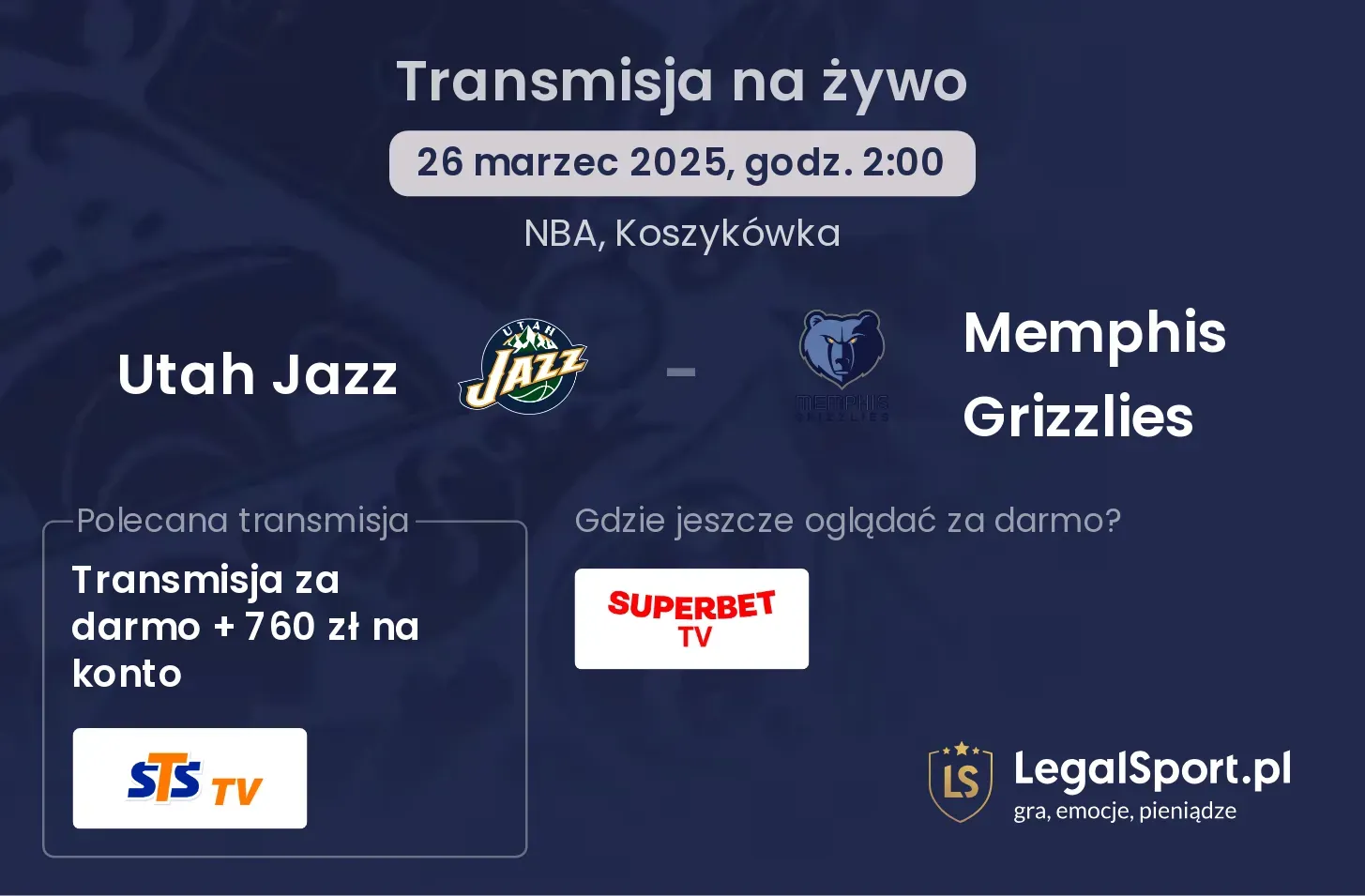 Utah Jazz - Memphis Grizzlies gdzie oglądać?