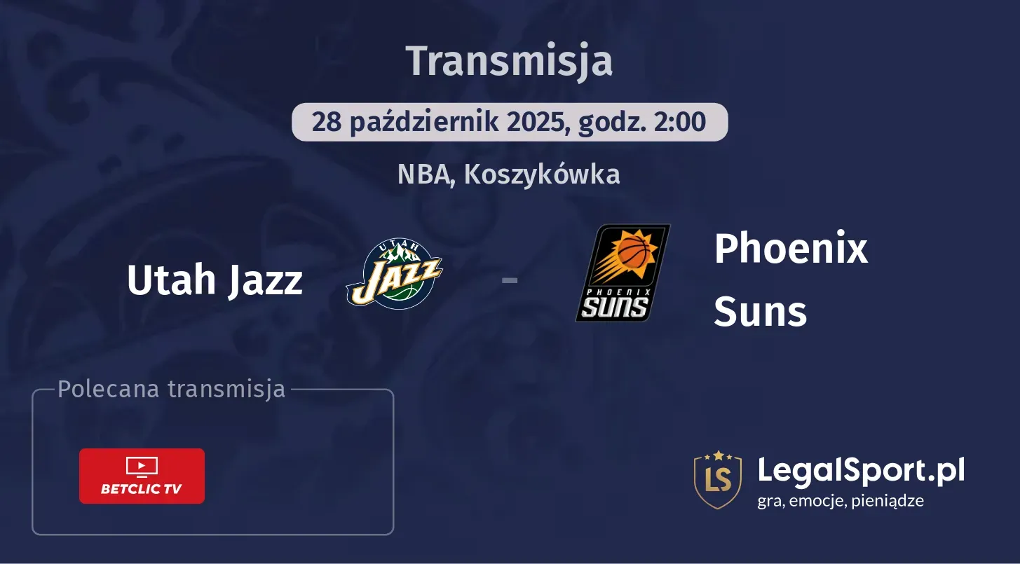 Utah Jazz - Phoenix Suns Transmisje