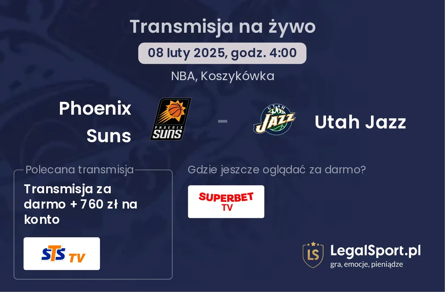 Phoenix Suns - Utah Jazz gdzie oglądać?