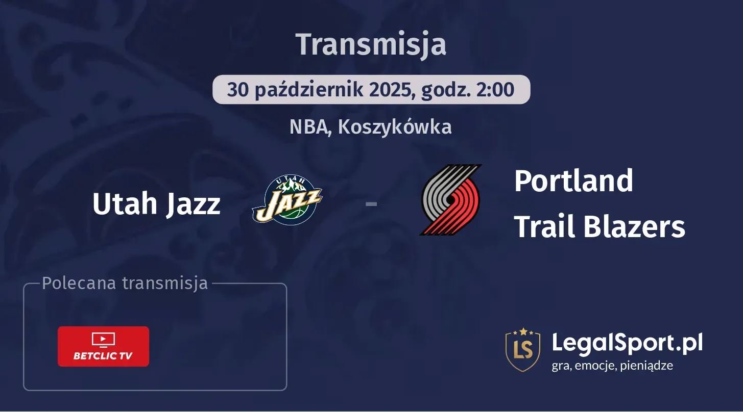 Utah Jazz - Portland Trail Blazers Transmisje