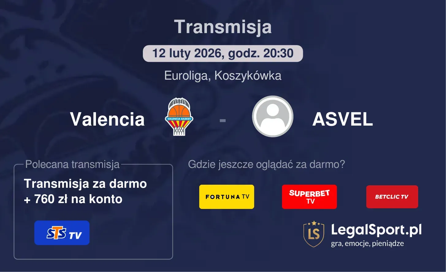 Valencia - ASVEL Transmisje