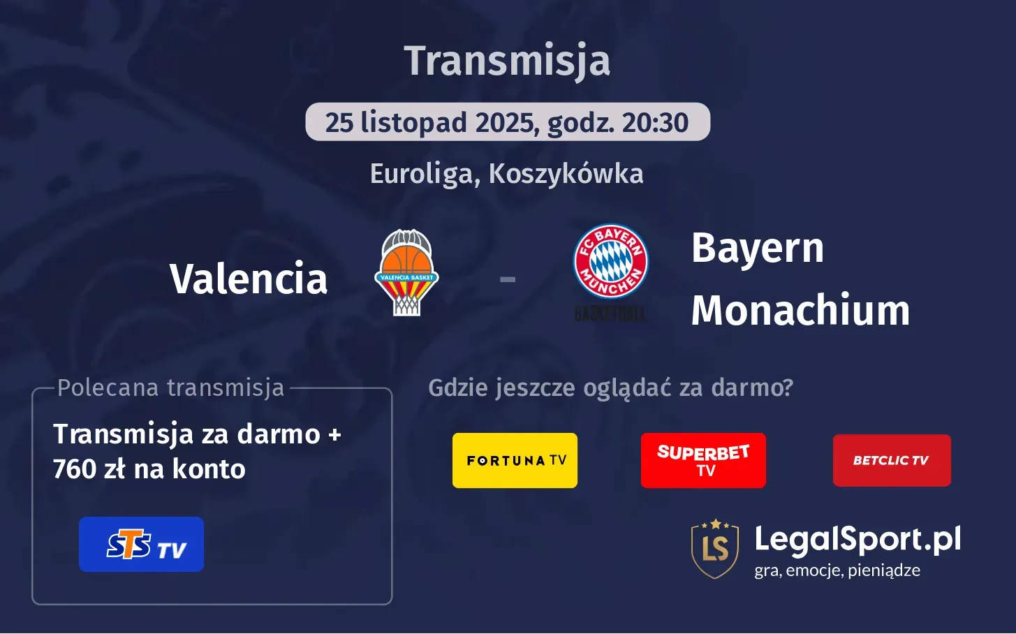 Valencia - Bayern Monachium Transmisje