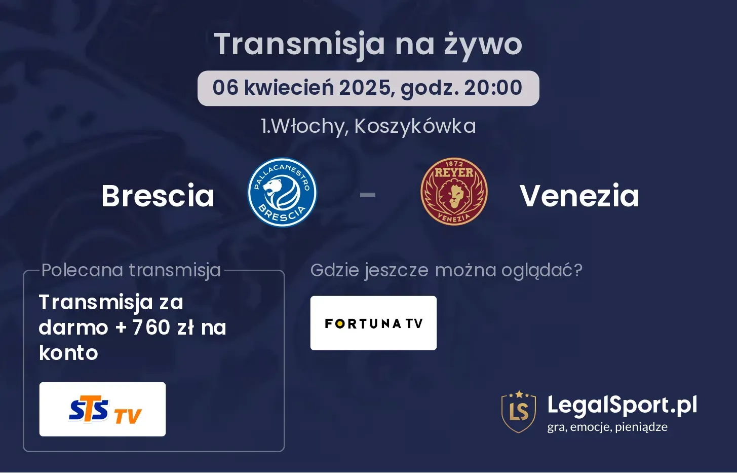 Brescia - Venezia gdzie oglądać?