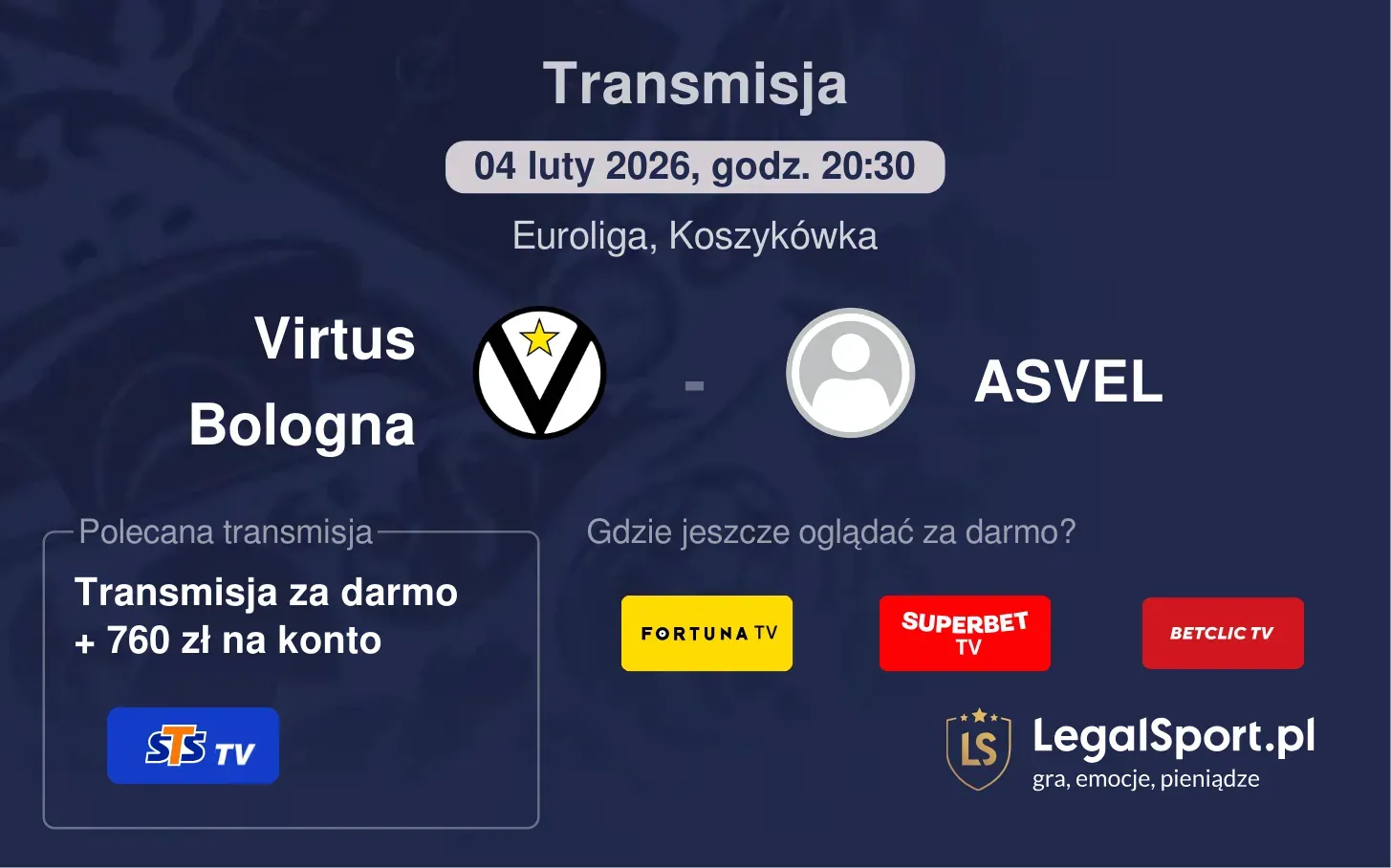 Virtus Bologna - ASVEL Transmisje