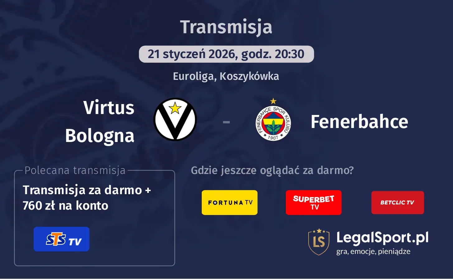Virtus Bologna - Fenerbahce Transmisje