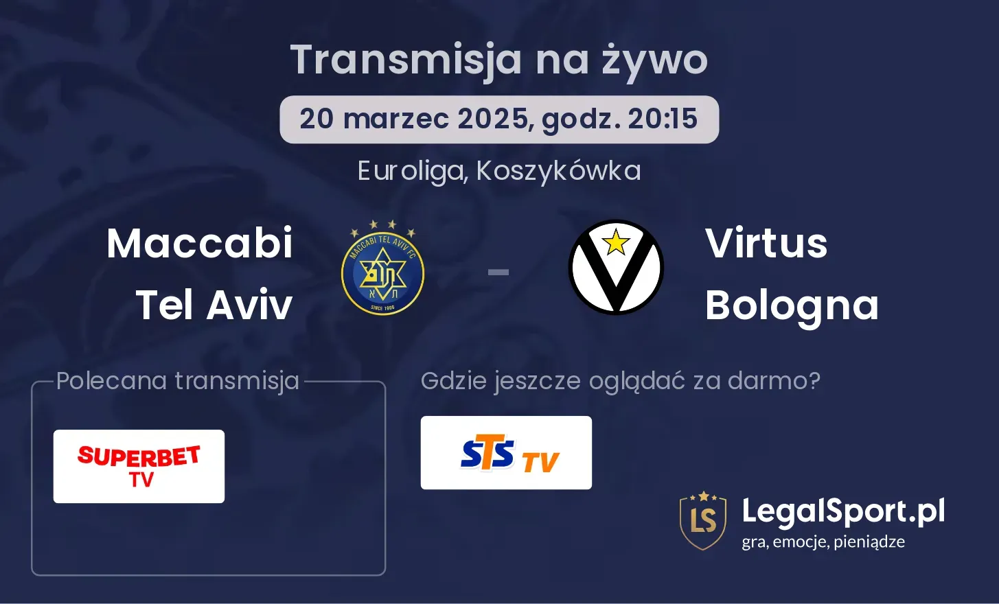 Maccabi Tel Aviv - Virtus Bologna gdzie oglądać?