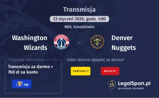 Washington Wizards - Denver Nuggets gdzie oglądać? (23.01)