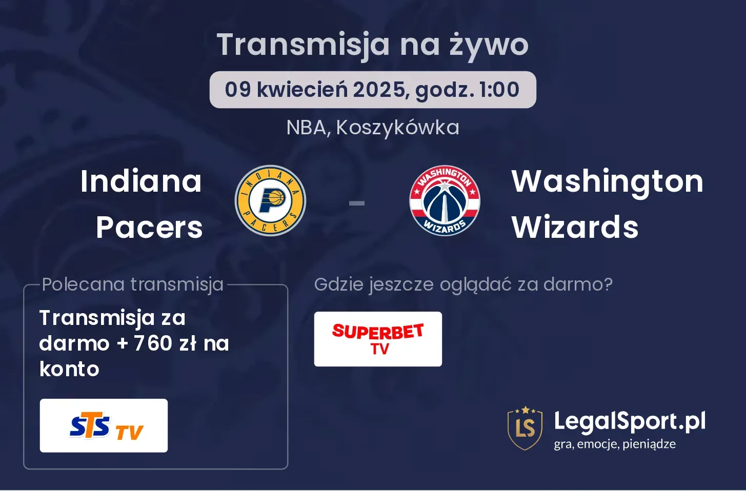 Washington Wizards - Indiana Pacers gdzie oglądać?