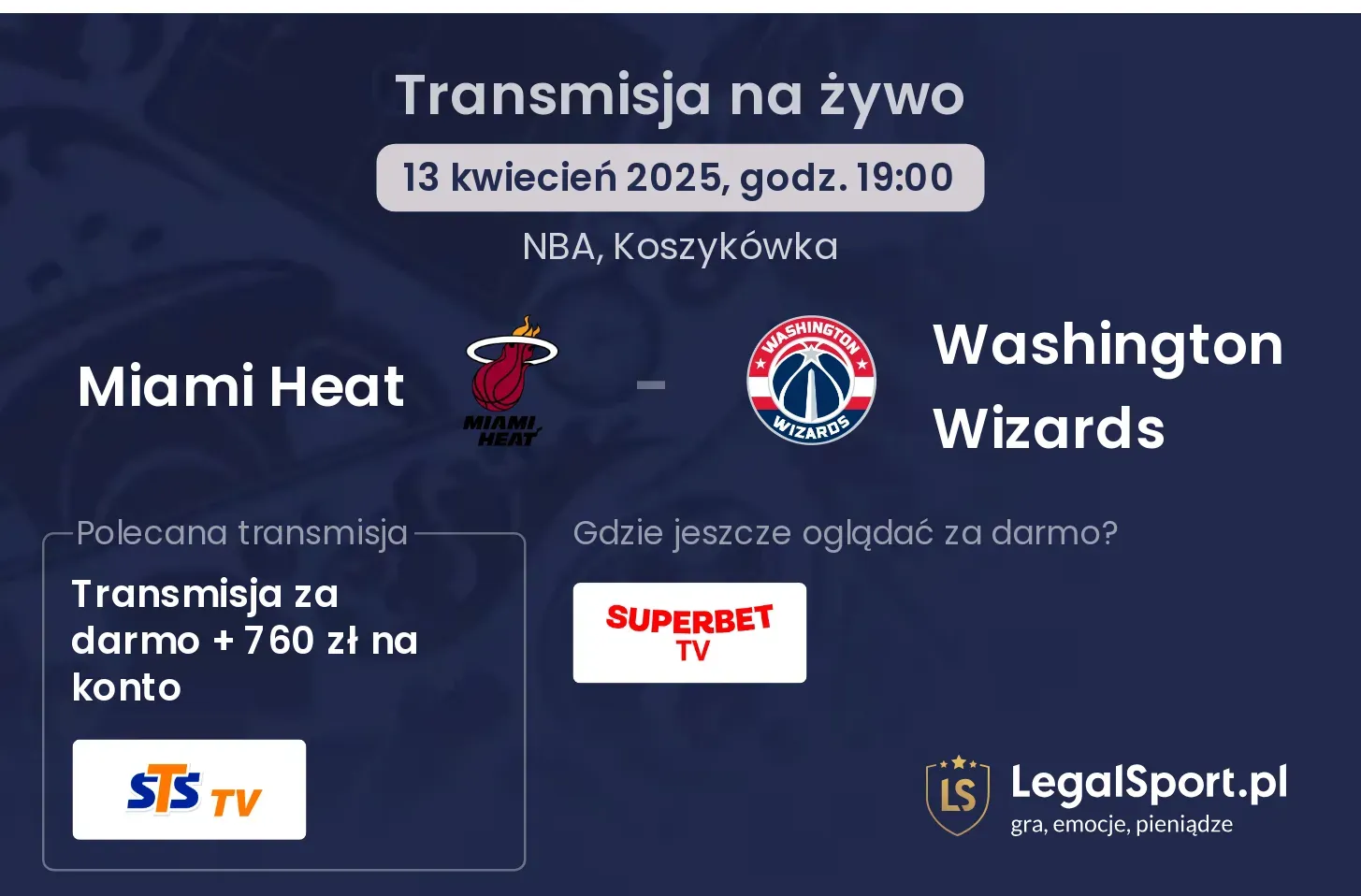 Miami Heat - Washington Wizards gdzie oglądać?