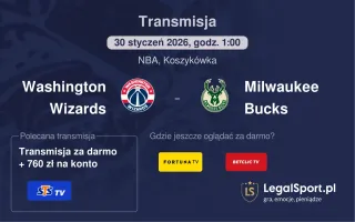 Washington Wizards - Milwaukee Bucks gdzie oglądać? (30.01)