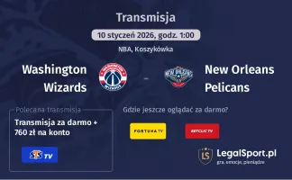 Washington Wizards - New Orleans Pelicans gdzie oglądać (10.01.2026)