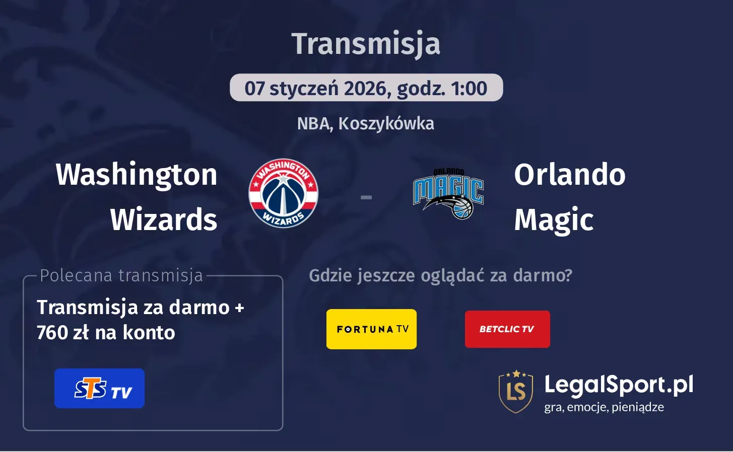Washington Wizards - Orlando Magic Transmisje