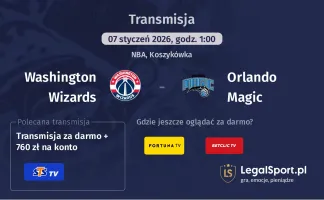 Washington Wizards - Orlando Magic gdzie oglądać (07.01.2026)