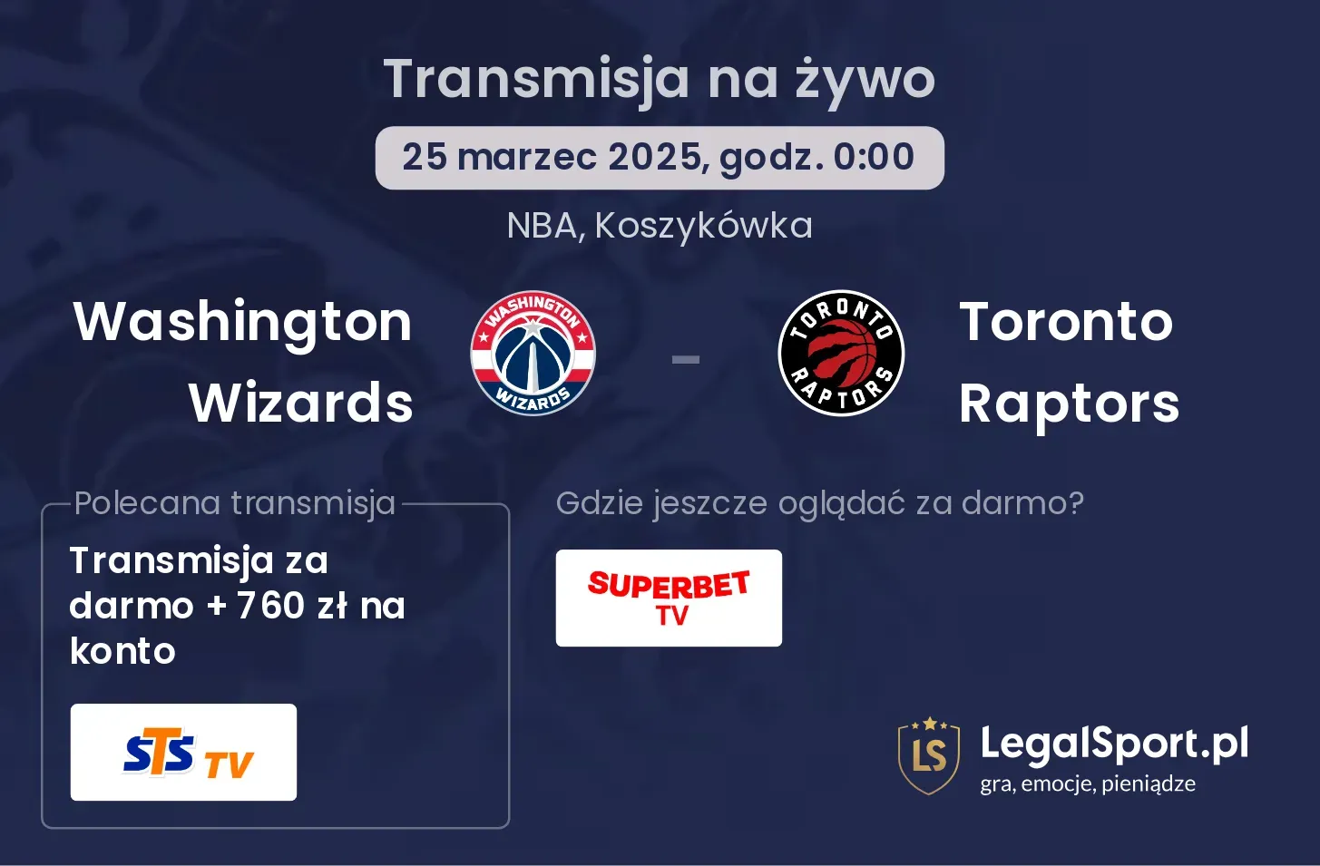 Washington Wizards - Toronto Raptors gdzie oglądać?