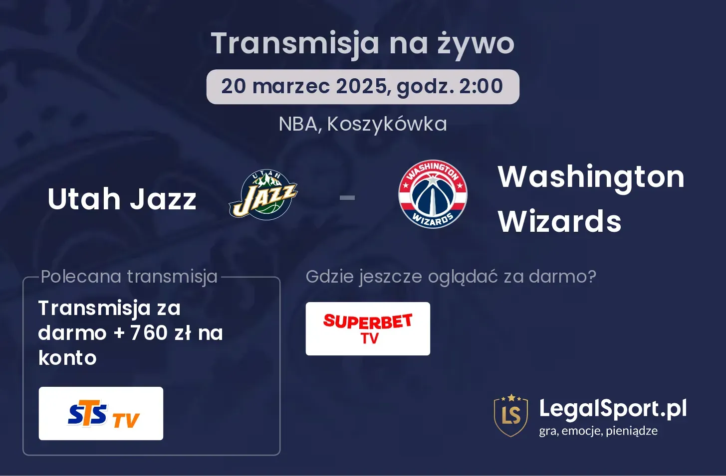 Utah Jazz - Washington Wizards gdzie oglądać?
