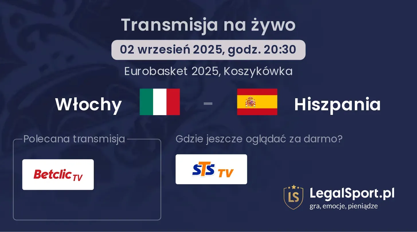 Włochy - Hiszpania transmisja na żywo