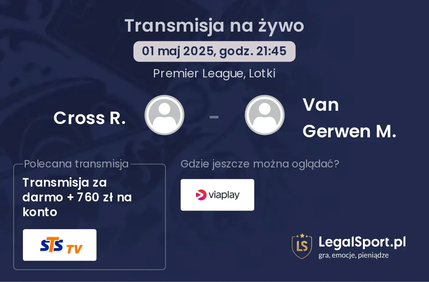 Cross R. - Van Gerwen M. gdzie oglądać?