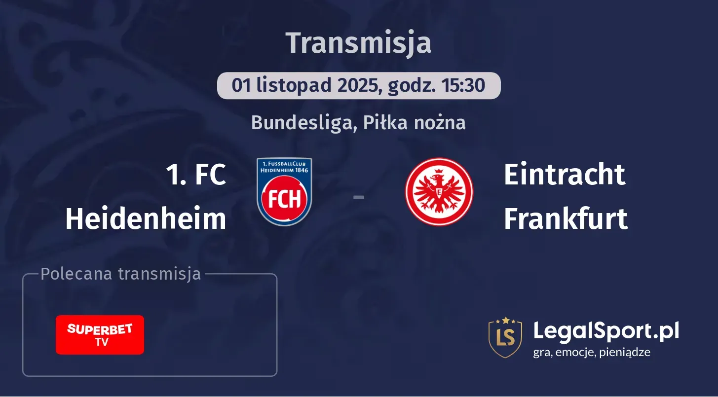 1. FC Heidenheim - Eintracht Frankfurt Transmisje